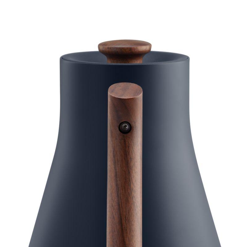 Fellow Corvo EKG Electric Tea Kettle in Stone Blue with Walnut Accents