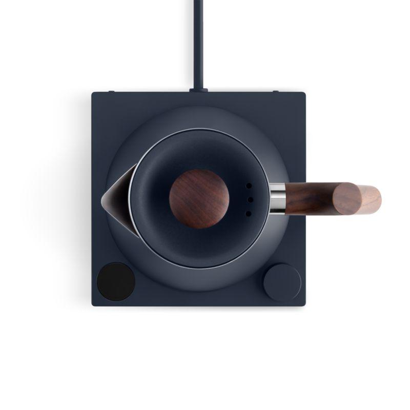 Fellow Corvo EKG Electric Tea Kettle in Stone Blue with Walnut Accents