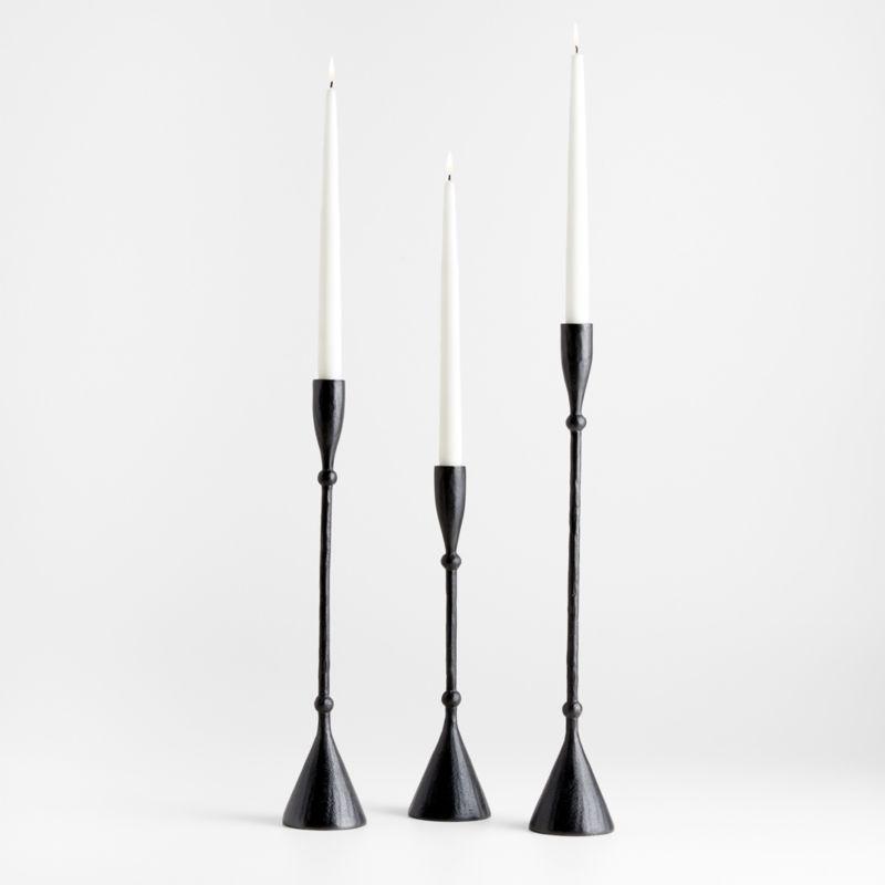 Ferric Small Black Metal Taper Candle Holder
