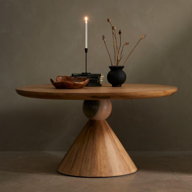 Jasmine Round Dining Table - Natural/Blush Marble