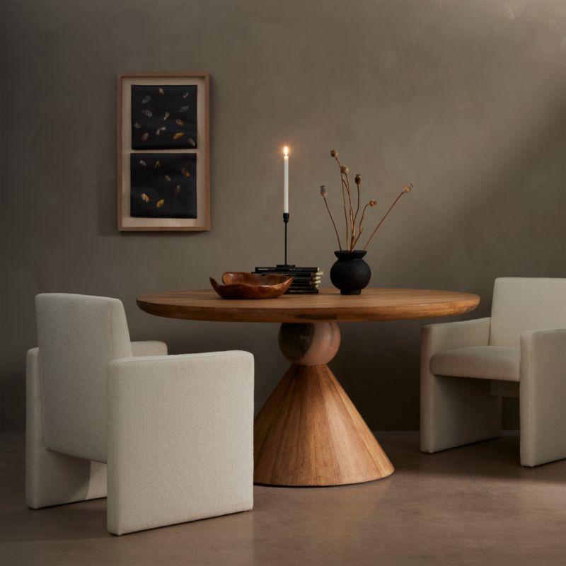 Jasmine Round Dining Table - Natural/Blush Marble