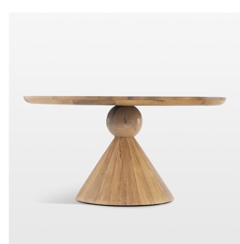 Jasmine Round Dining Table - Natural/Blush Marble