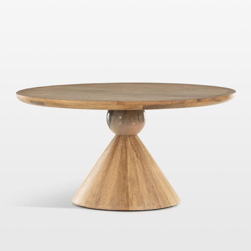 Jasmine Round Dining Table - Natural/Blush Marble