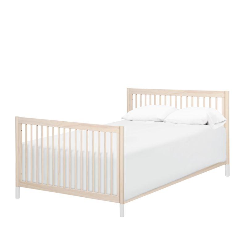 Babyletto Gelato White & Washed Natural Wood 4-in-1 Convertible Baby Crib with Toddler Bed Conversion Kit