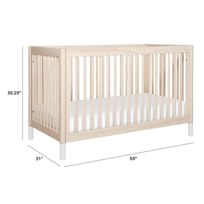 Babyletto Gelato White & Washed Natural Wood 4-in-1 Convertible Baby Crib with Toddler Bed Conversion Kit