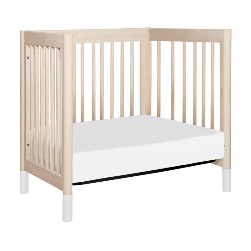 Babyletto Gelato White & Washed Natural Wood 4-in-1 Convertible Mini Baby Crib
