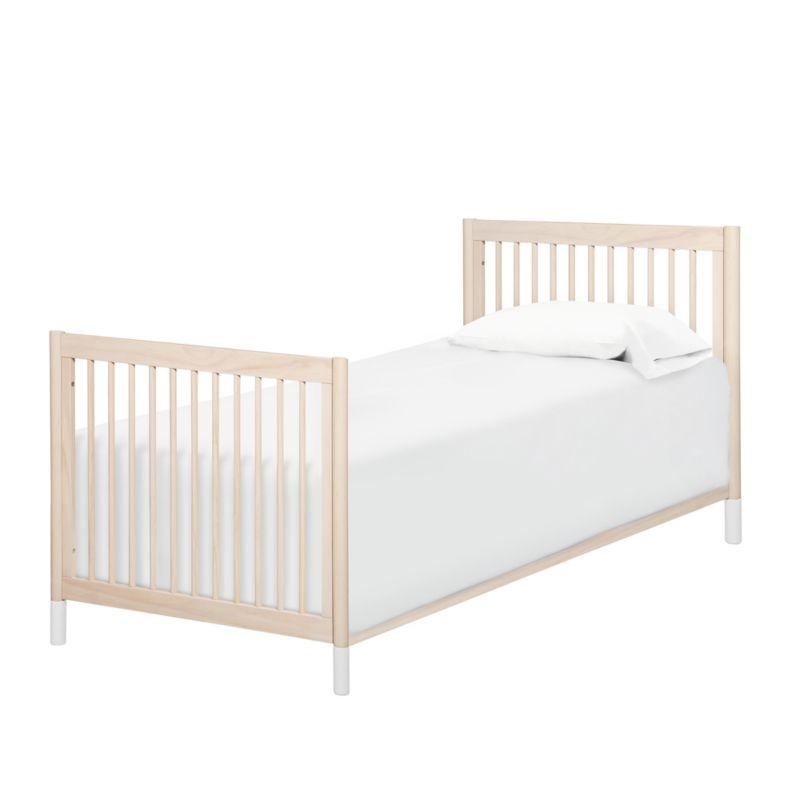 Babyletto Gelato White & Washed Natural Wood 4-in-1 Convertible Mini Baby Crib