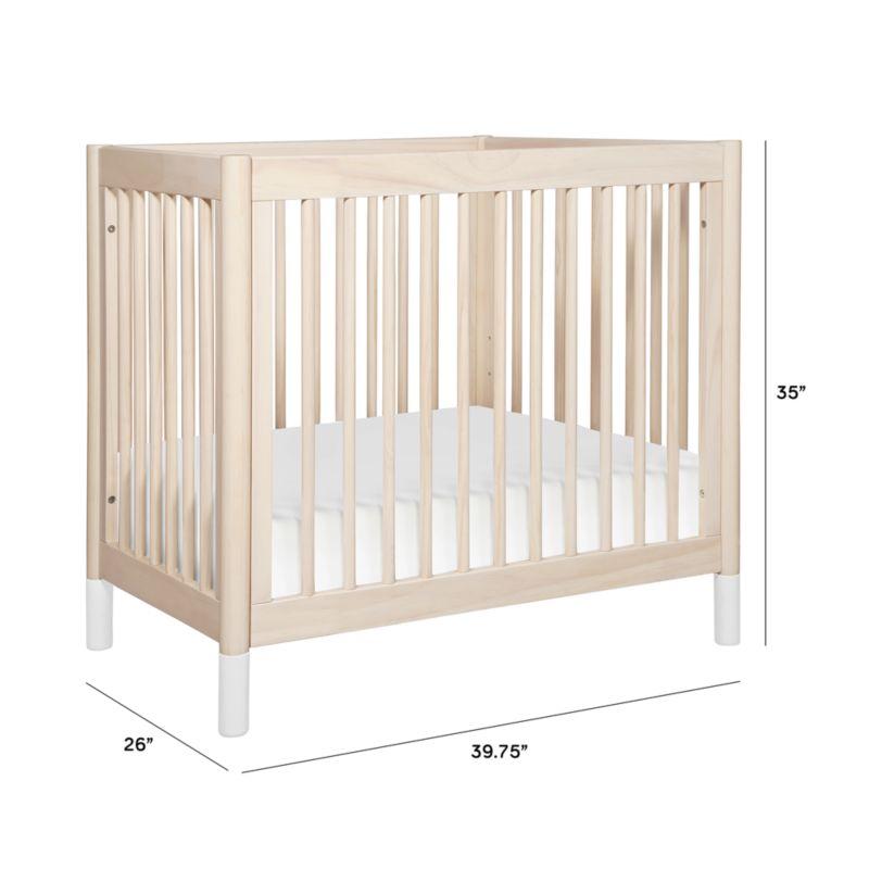 Babyletto Gelato White & Washed Natural Wood 4-in-1 Convertible Mini Baby Crib