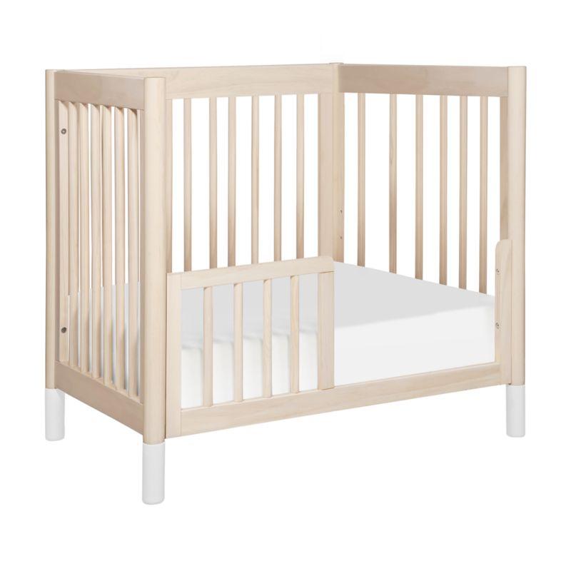 Babyletto Gelato White & Washed Natural Wood 4-in-1 Convertible Mini Baby Crib