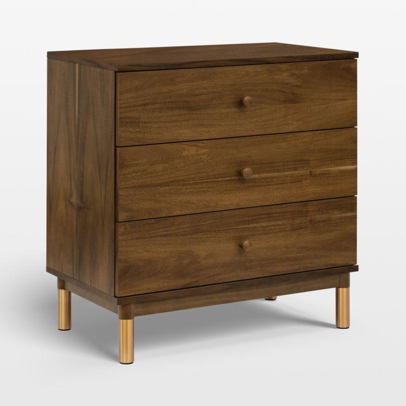 Babyletto Gelato Natural Walnut Wood 3-Drawer Dresser with Removable Changing Tray