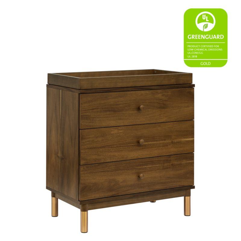 Babyletto Gelato Natural Walnut Wood 3-Drawer Dresser with Removable Changing Tray