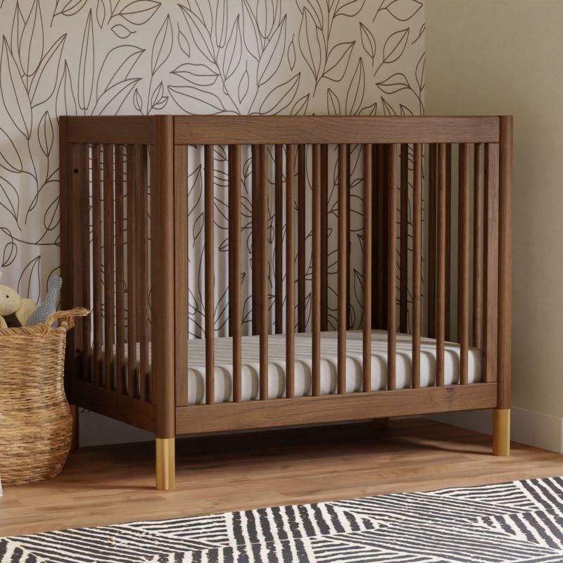 Babyletto Gelato Natural Walnut Wood 4-in-1 Convertible Mini Baby Crib