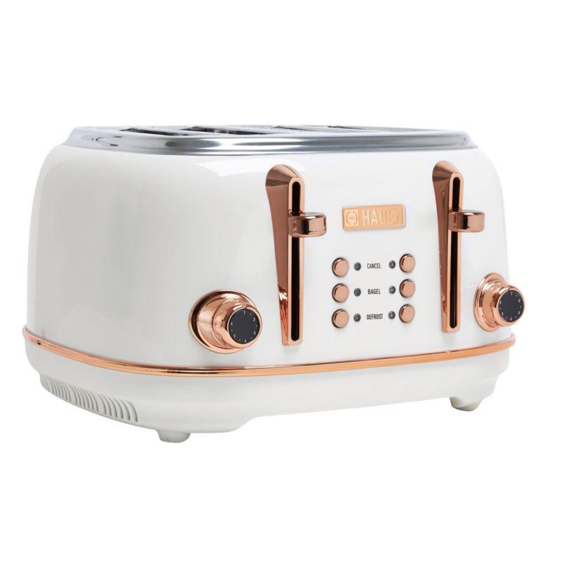 HADEN Heritage Ivory and Copper 4-Slice Toaster