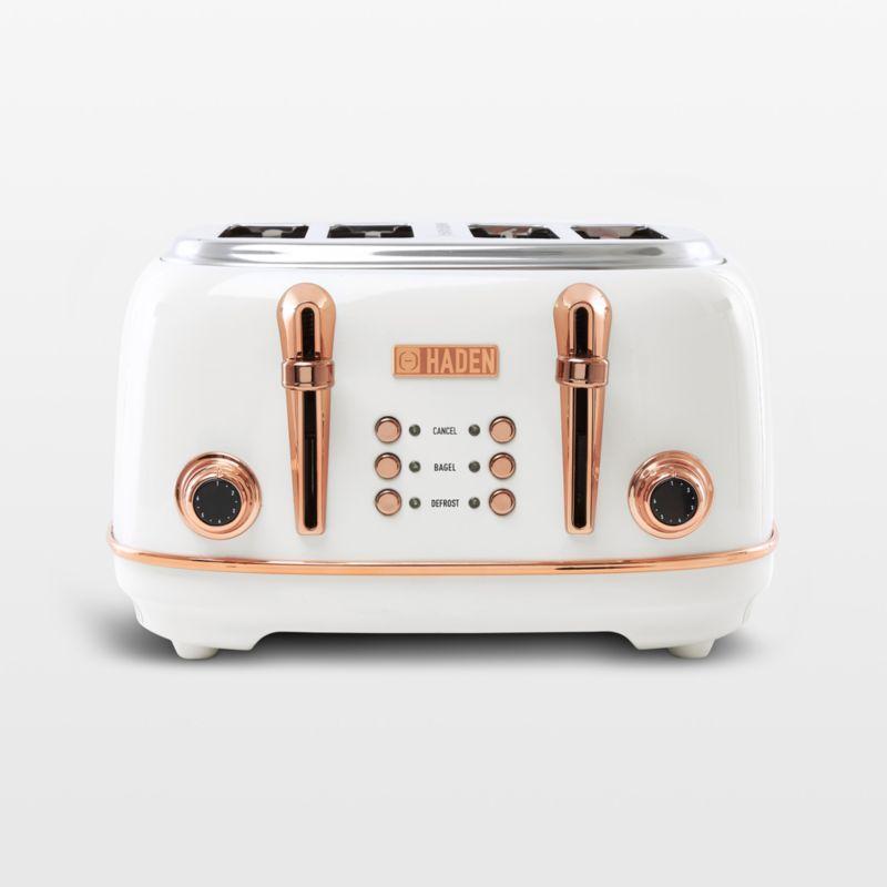 HADEN Heritage Ivory and Copper 4-Slice Toaster