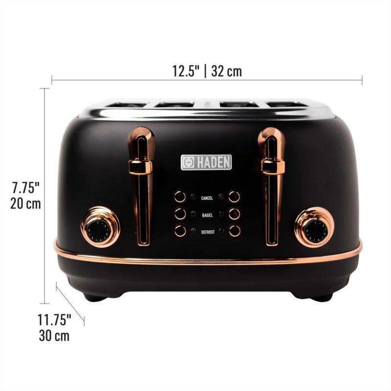 HADEN Heritage Black and Copper 4-Slice Toaster