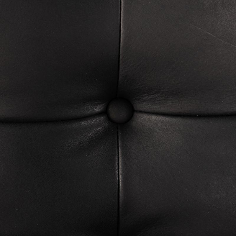 Halston Tufted Black Leather Accent Chair