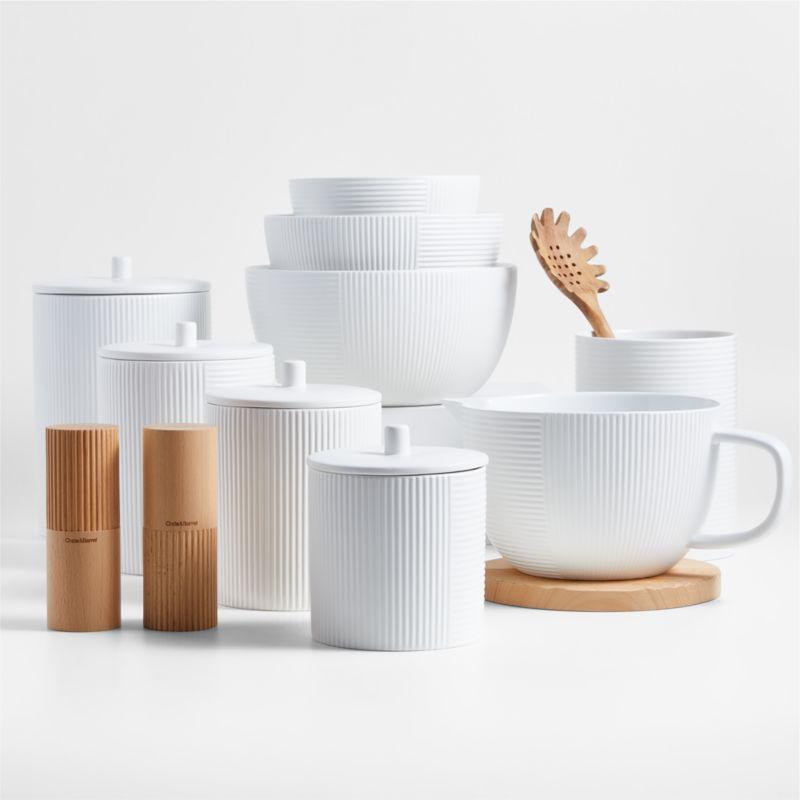 Hanno White Ceramic Mixing Bowls, Set of 3