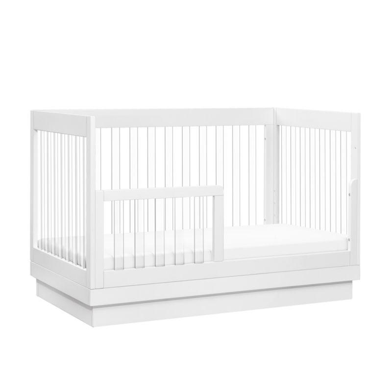 Babyletto Harlow White Acrylic 3-in-1 Convertible Baby Crib with Toddler Bed Conversion Kit