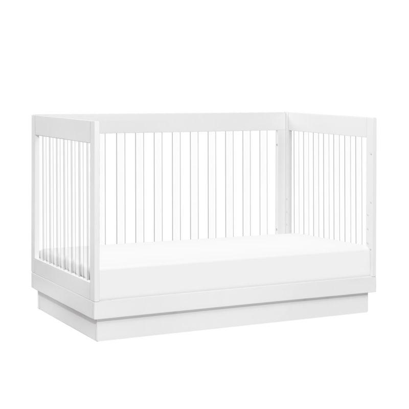 Babyletto Harlow White Acrylic 3-in-1 Convertible Baby Crib with Toddler Bed Conversion Kit