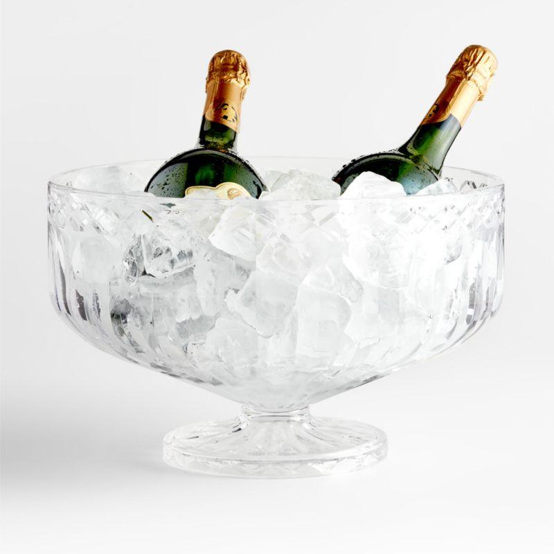 Hatch Diamond Pattern Glass Punch Bowl and Champagne Bucket