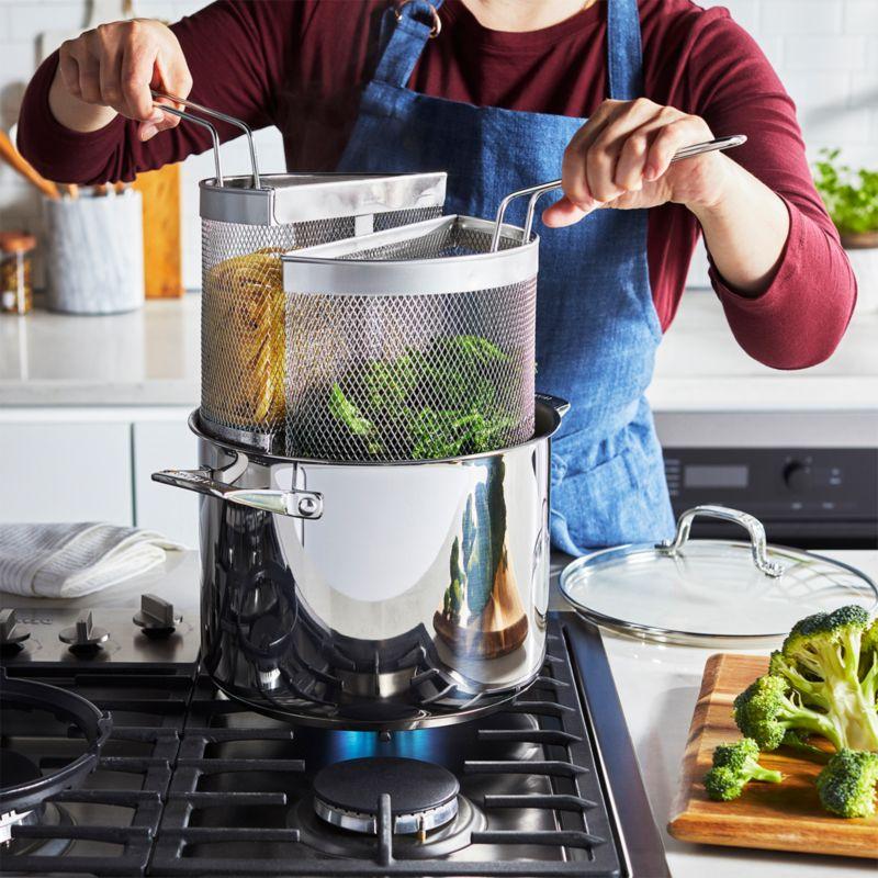 HENCKELS 8.5-Qt. Stainless Steel Pasta Pot with Straining Baskets