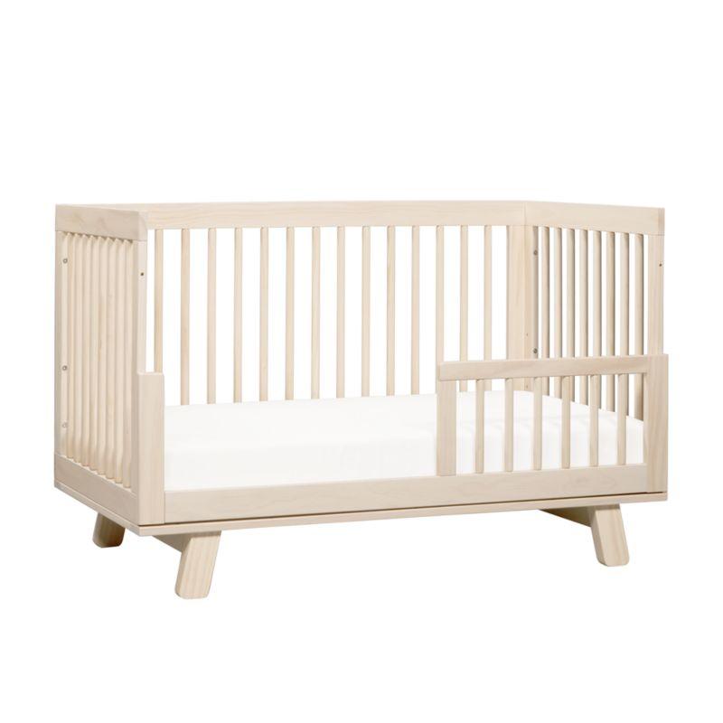 Babyletto Hudson Washed Natural Wood 3-in-1 Convertible Baby Crib with Toddler Bed Conversion Kit