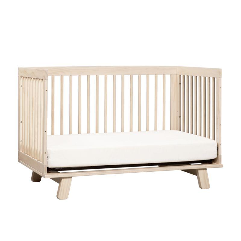 Babyletto Hudson Washed Natural Wood 3-in-1 Convertible Baby Crib with Toddler Bed Conversion Kit