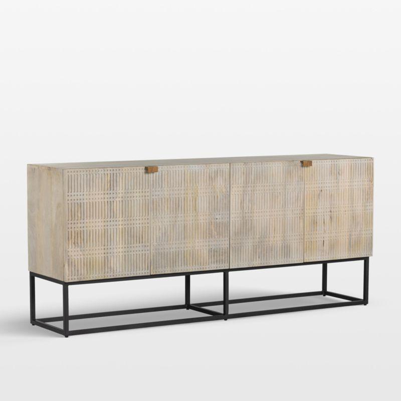 Ivan 69" Light Wash Mango Wood Storage Media Console