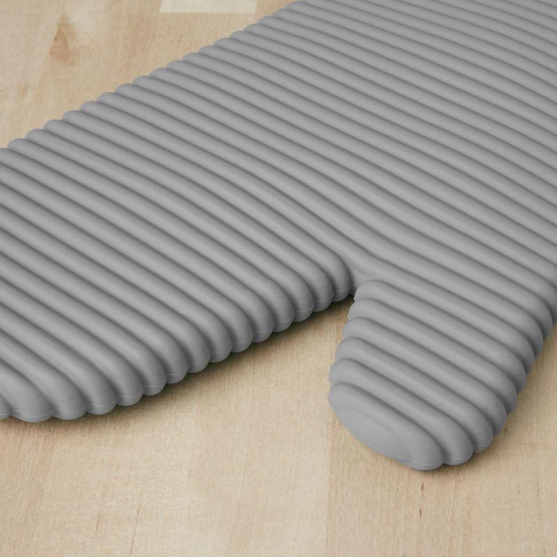 KitchenAid Matte Grey Ribbed Soft Silicone Oven Mitts, Set of 2