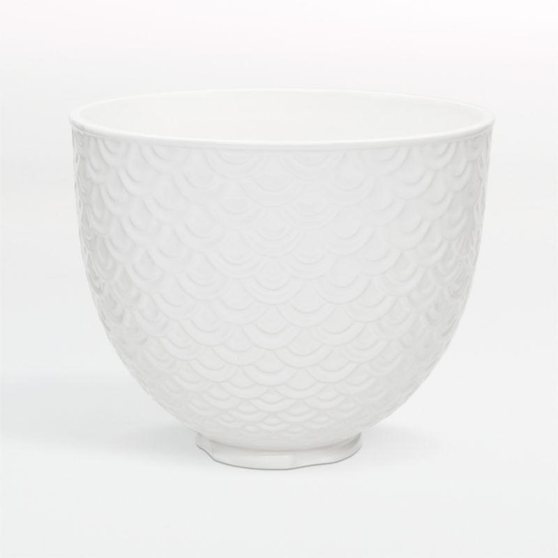 Elegant White Mermaid Lace 1.2 Gal Ceramic Mixer Bowl