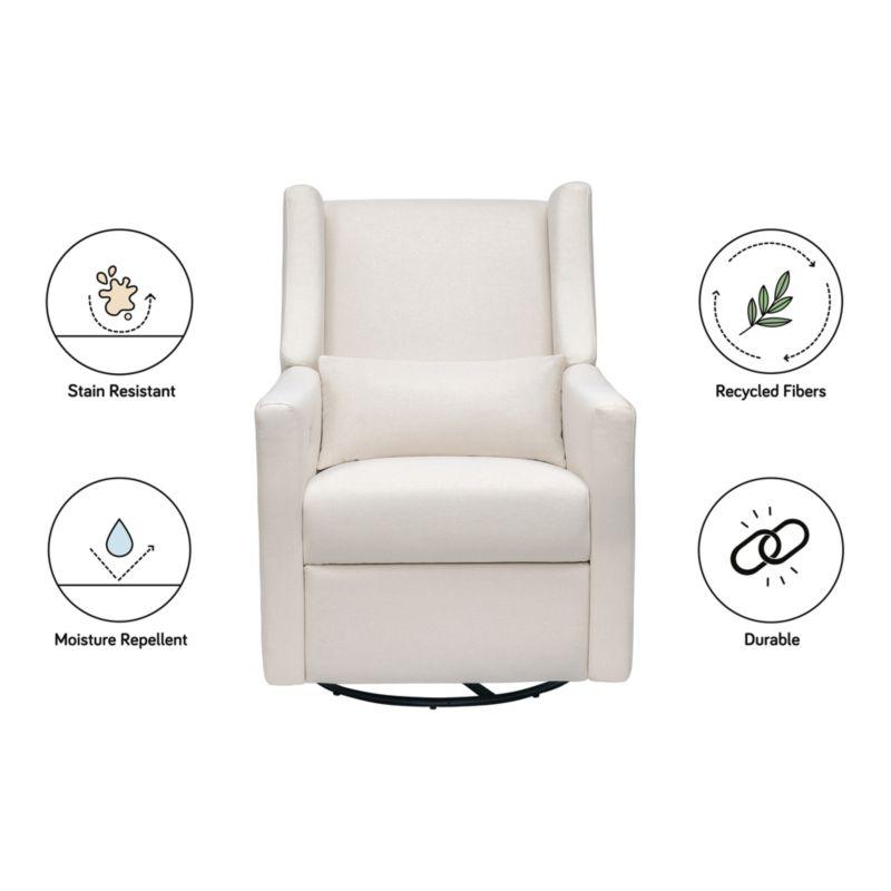 Babyletto Kiwi Ivory Boucle Nursery Power Glider Recliner Chair with Gold Base