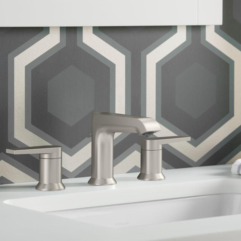 Kohler ® Hint ® Widespread Brushed Nickel Bathroom Sink Faucet