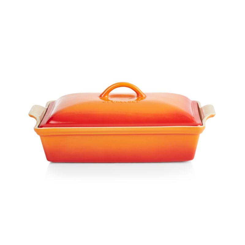 Le Creuset ® Heritage 4-Qt. Flame Rectangular Casserole Dish with Lid
