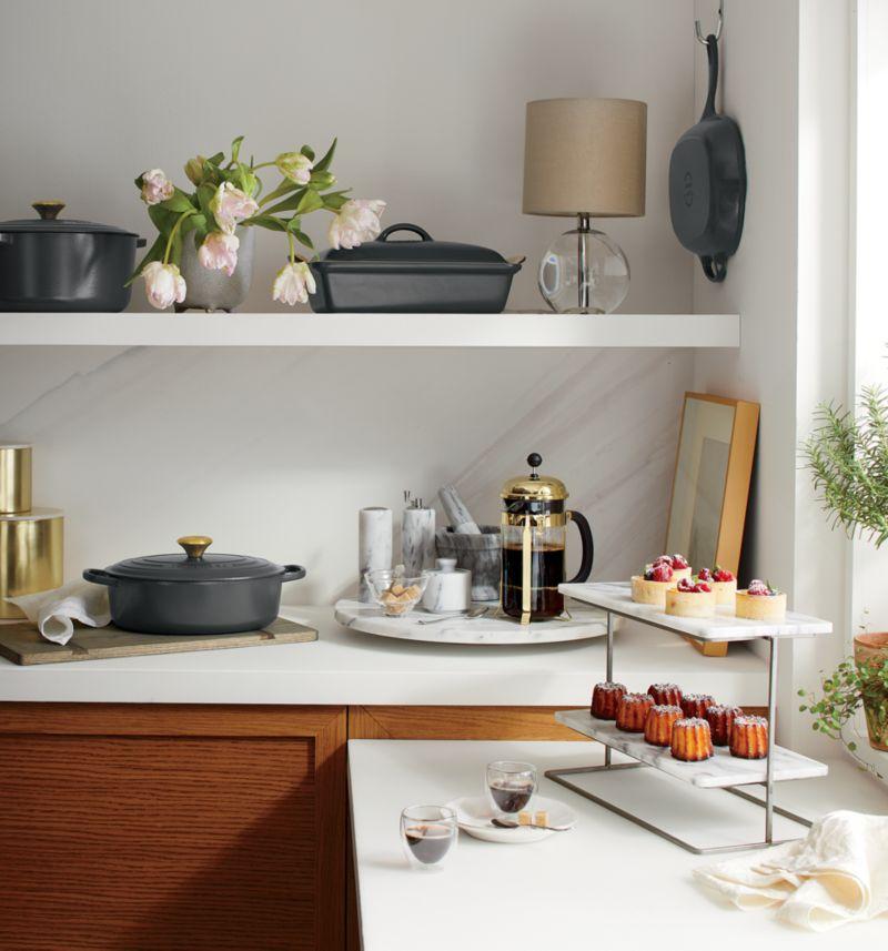 French Kitchen Marble 2-Tier Server