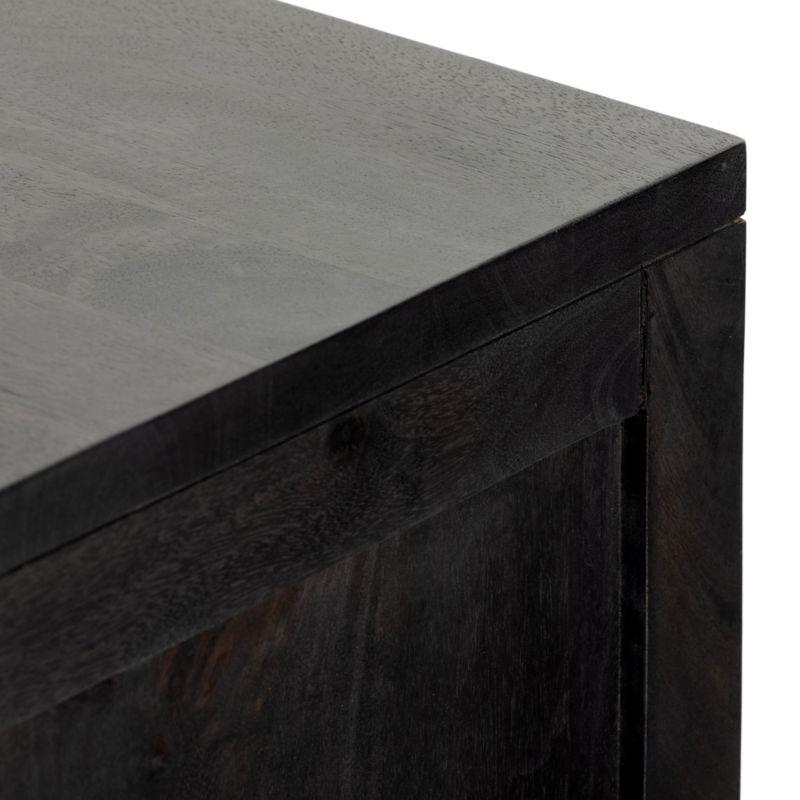 Caprice Black Wash Mango and Woven Cane Bar Cabinet