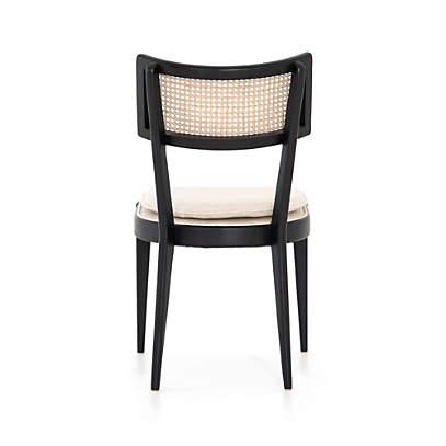 Libby Ebony Nettlewood and Natural Cane Dining Chair with Linen Cushion