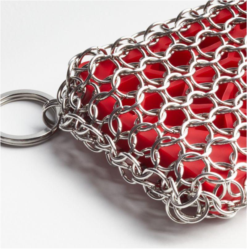 Red and Silver Heavy Duty Stainless Steel Scrubbing Pad