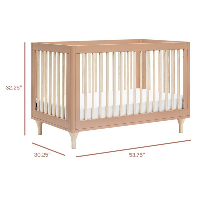 Babyletto Lolly Canyon Pink & Washed Natural Wood 3-in-1 Convertible Baby Crib with Toddler Bed Conversion Kit