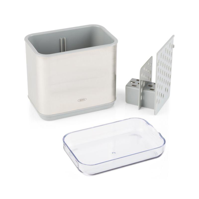 Compact Stainless Steel Sink Caddy with Plastic Inserts