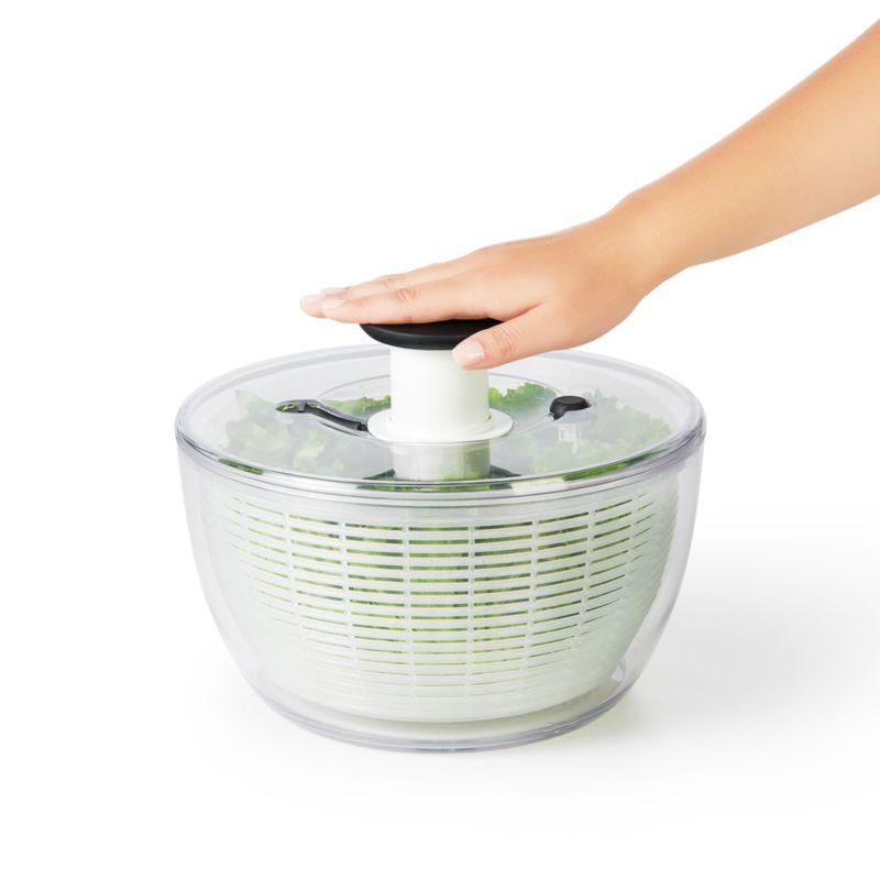 Clear & White 6.22 Qt Easy-Use Award-Winning Salad Spinner