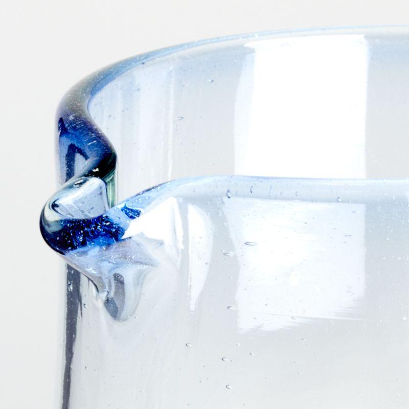 Pacifico Blue Rim Glass Pitcher