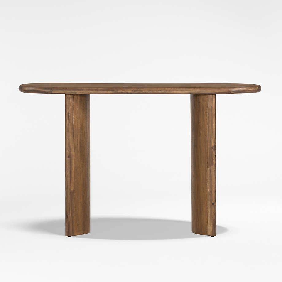 Panos 51" Oval Brown Acacia Wood Console Table