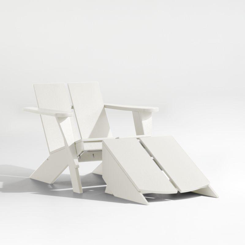 Paso White POLYWOOD Modern Adirondack Chair with Arms
