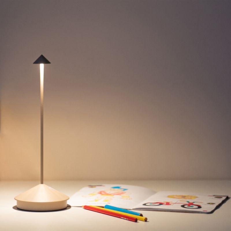 Pina Pro Sand Brown Metal Table Lamp by Zafferano America 11.4"