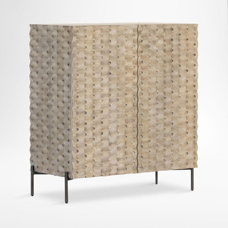 Raffael 39" Grey Wash Wood Bar Cabinet with Storage