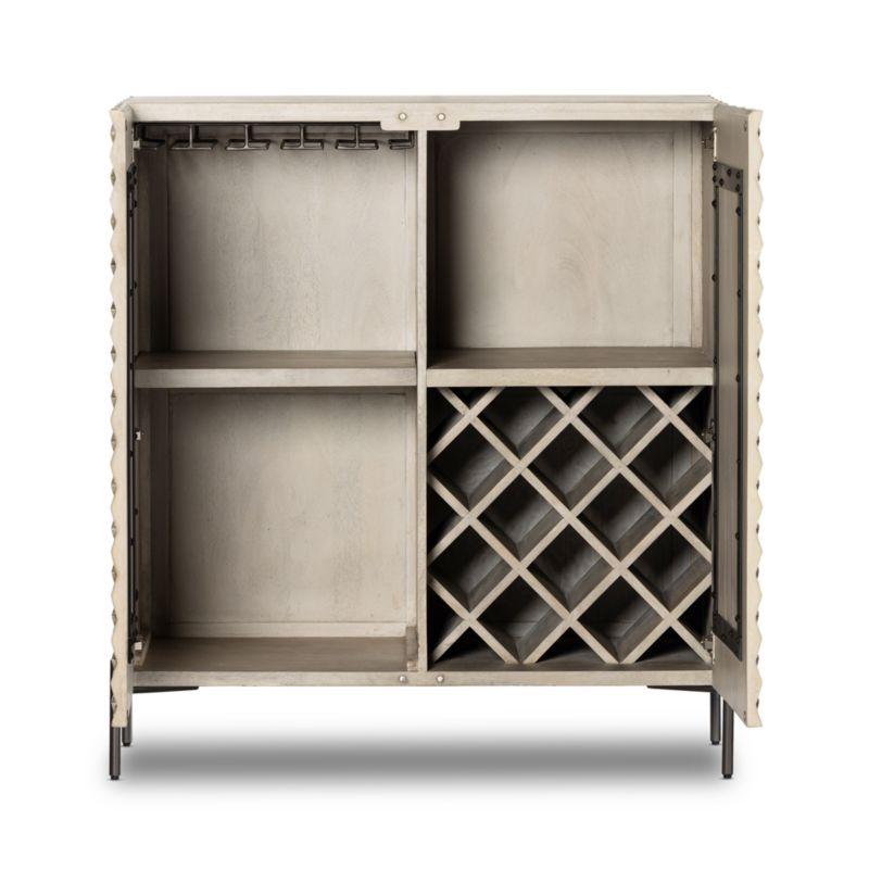 Raffael Grey Wash Wood Bar Cabinet with Storage