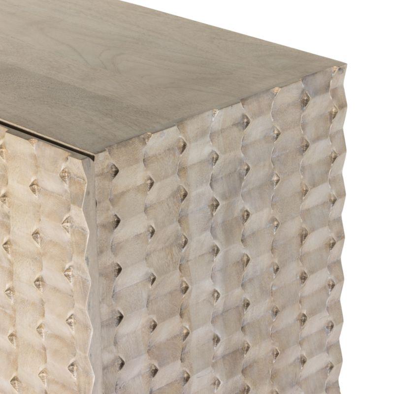 Raffael 39" Grey Wash Wood Bar Cabinet with Storage
