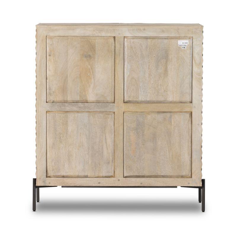 Raffael 39" Grey Wash Wood Bar Cabinet with Storage