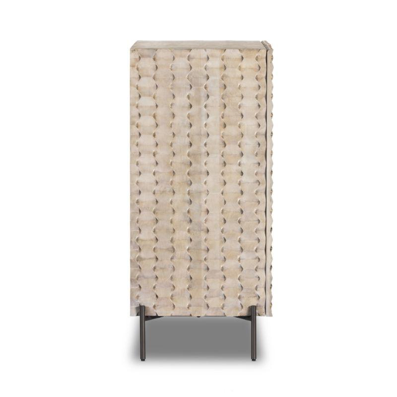 Raffael 39" Grey Wash Wood Bar Cabinet with Storage