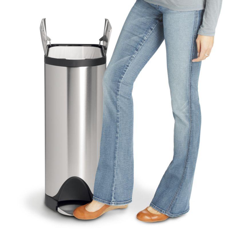 Simplehuman 45-Liter Brushed Stainless Steel Butterfly Step Trash Can